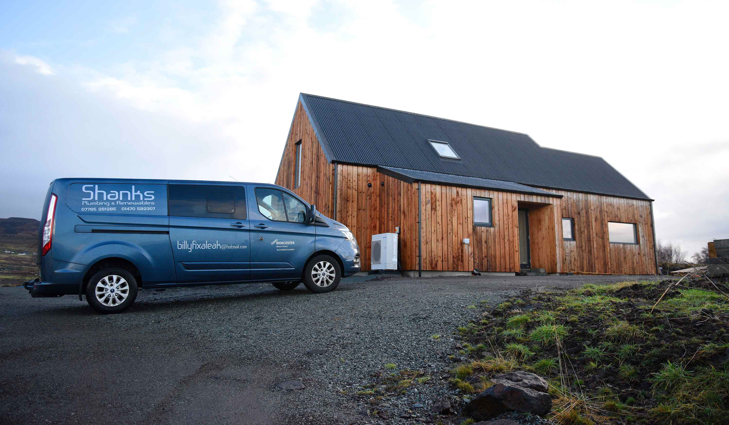 Air Source Heat Pumps installed by Shanks Plumbing and Renewables on the Isle of Skye Renewable Energy